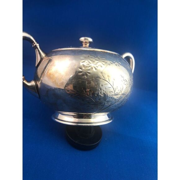 Homan quadruple Silver plated #2018 Floral Engraved Sugar Container Victorian - Picture 5 of 11